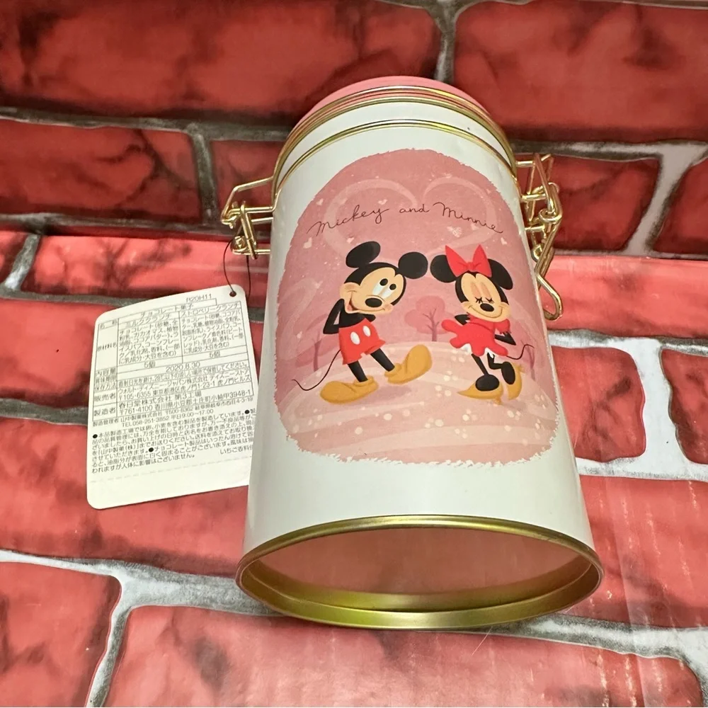 Disney Universal Studios Tokyo Japan Mickey and Minnie Mouse Pink Storage Jar